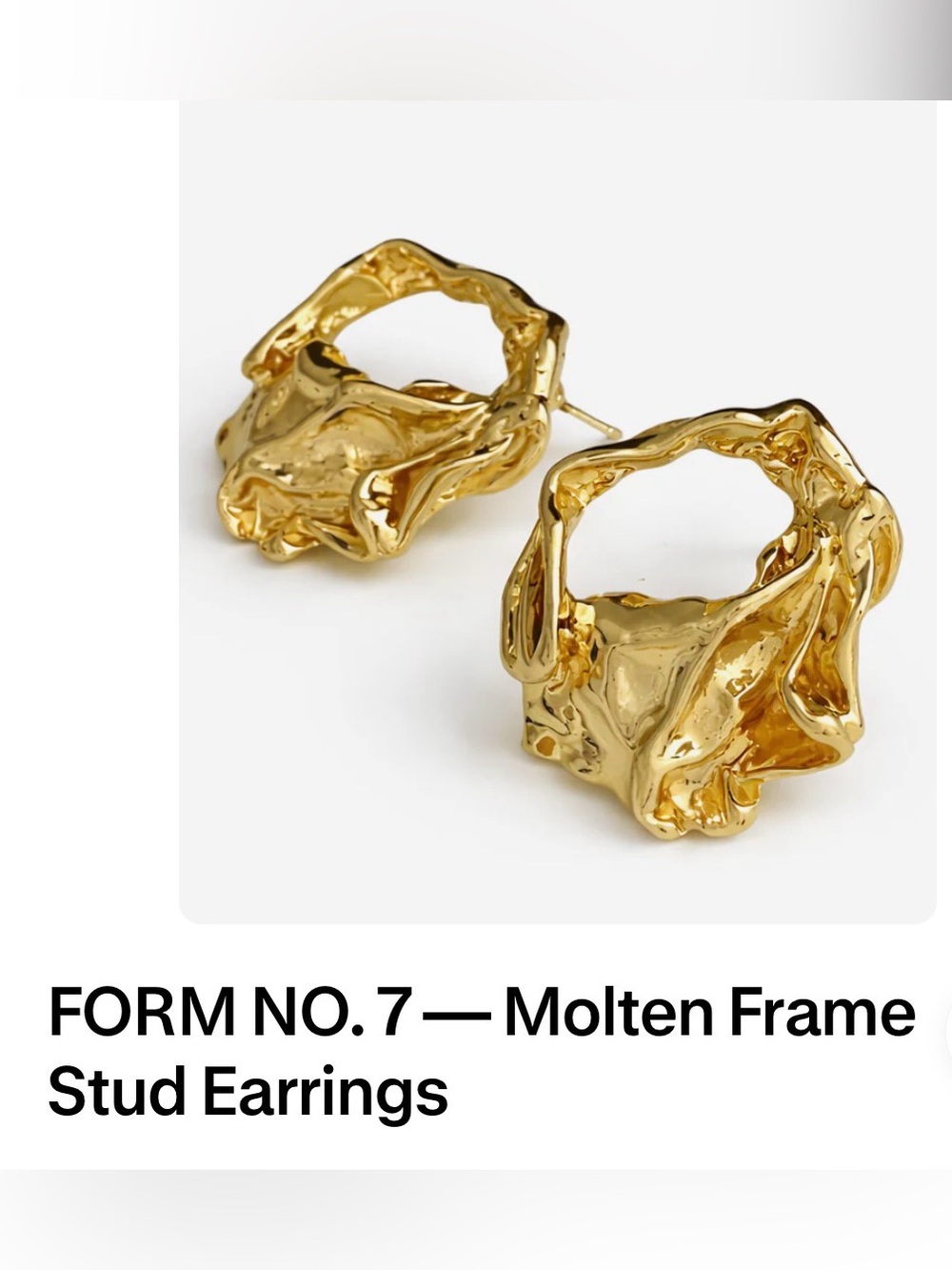 FORM NO. 7 Molten Frame Stud Earrings - Gold